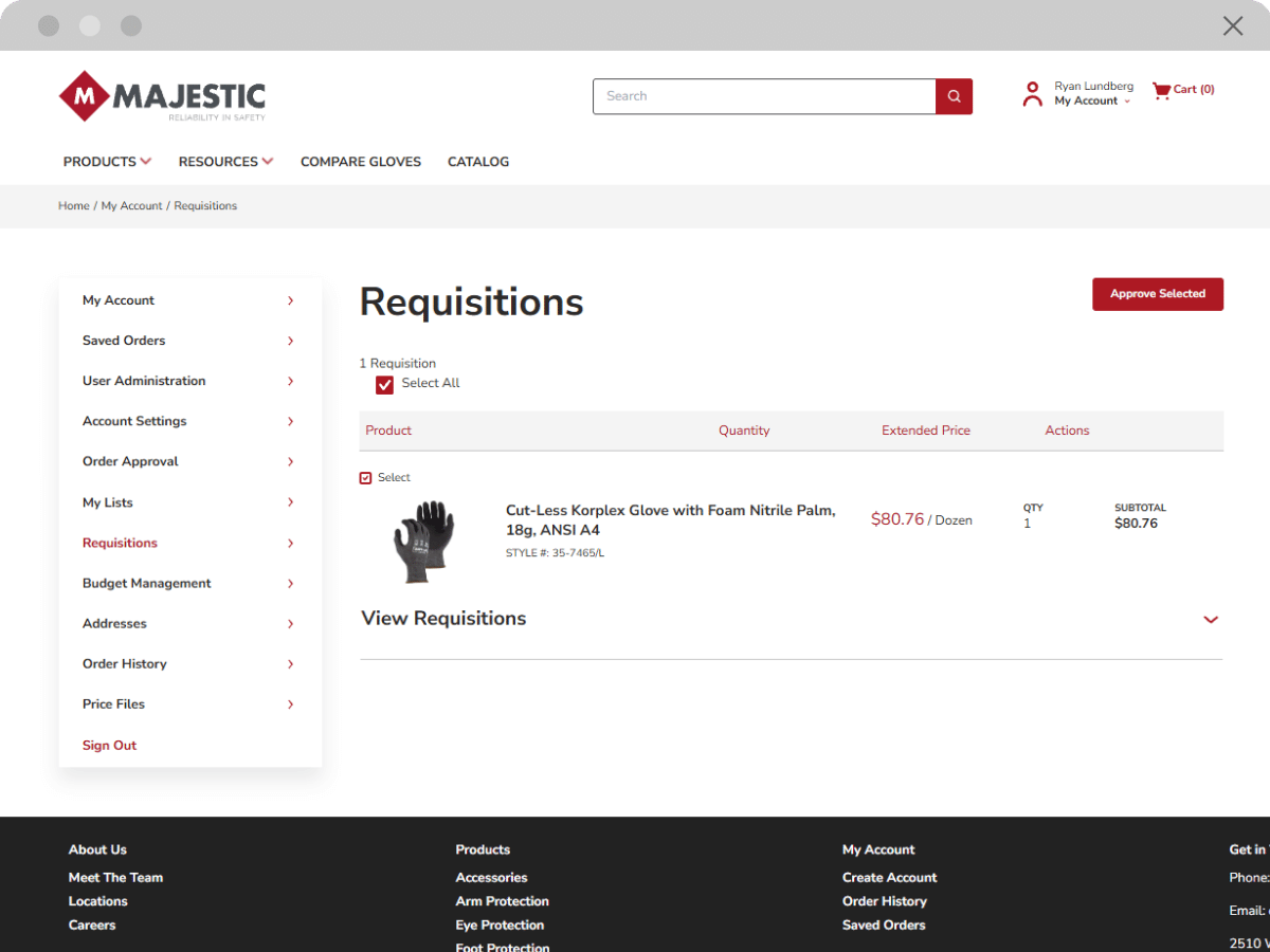 Requisitions Screenshot